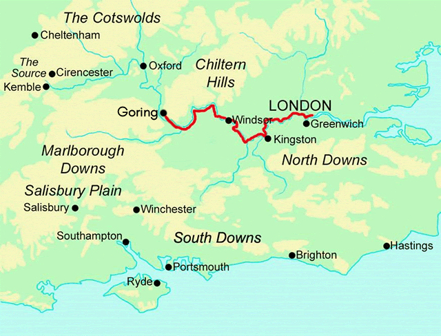Thames Path - East Section map