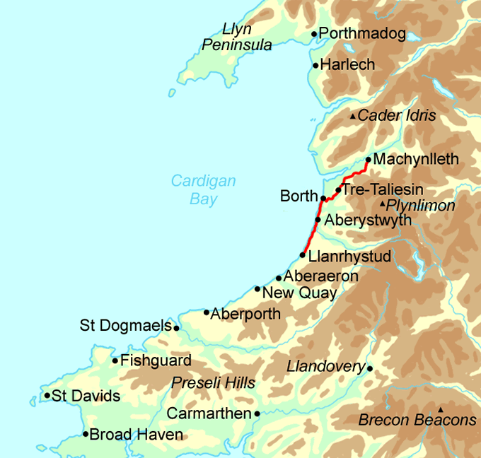 Ceredigion Coast Path - North Section map