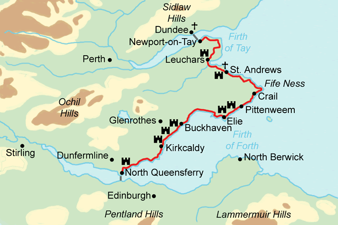 Fife Coastal Path map