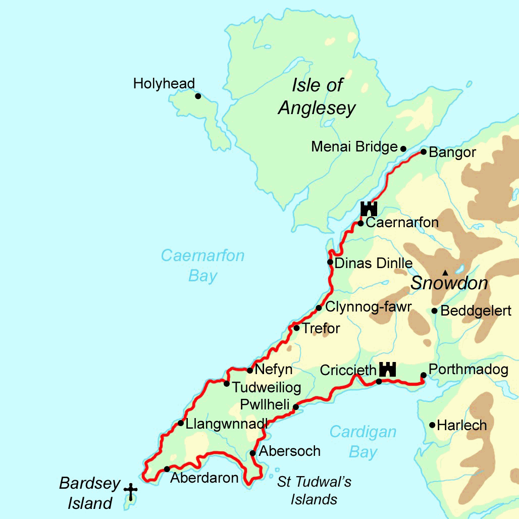 Llyn Coast Path map