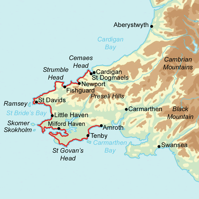 Pembrokeshire Coast Path map