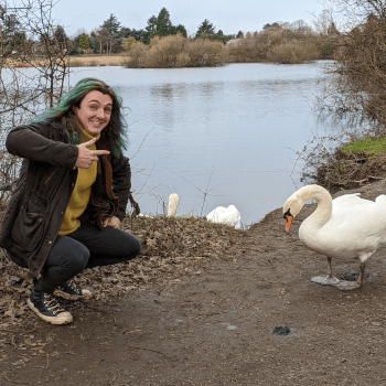 Alex, head of marketing, research and operations at Contours Holidays, locates a swan.
