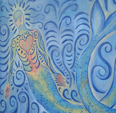 Local art of a mermaid at Eastbourne.
