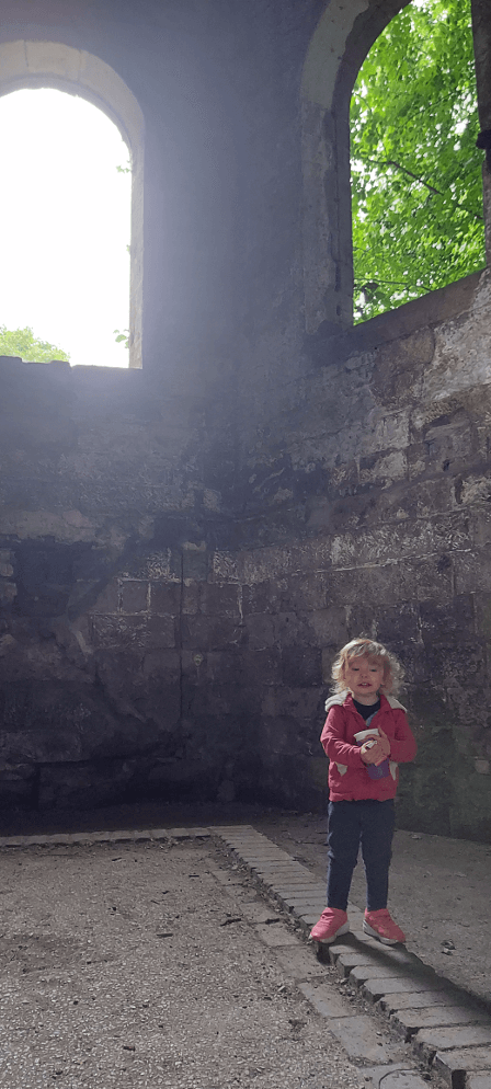 At Coco Chicken Castle, the ruin of an old engine house with high windows.