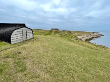 One of Northumberland's famous boat sheds, made by overturning a boat and building beneath it.