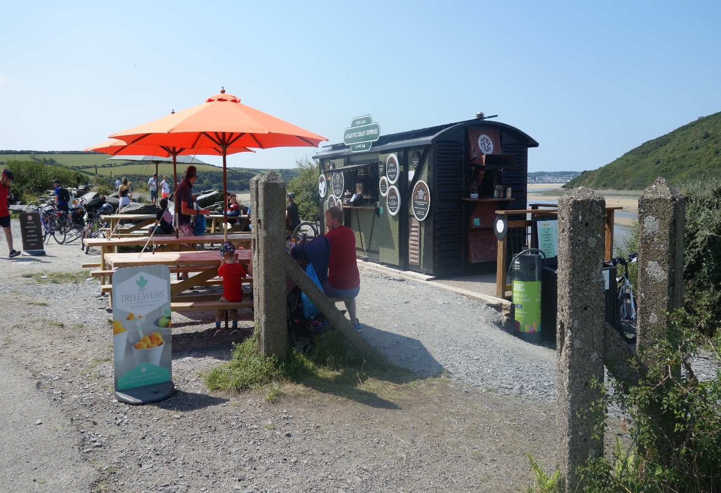 Converted train used as a cafe on the Camel Trail