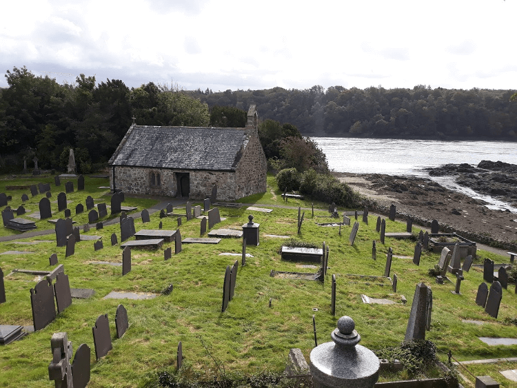 Tysilio’s Church and graveyard on Church Island