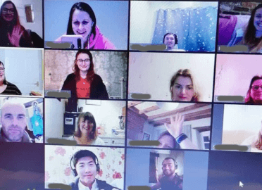 Staff keep in touch via group Teams calls during the COVID lockdowns of 2020.