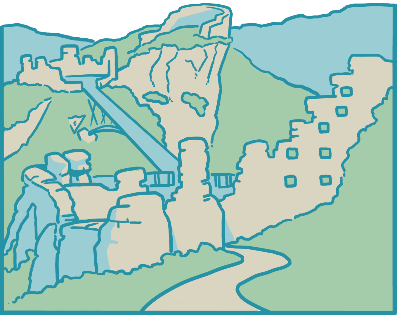 Tintagel, a major landmark on Cornwall's Atlantic Coast - North, part of the South West Coast Path.