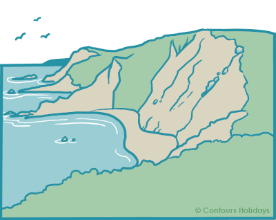 Art in the Contours company colours of the rugged cliffs on Cornwall's Atlantic Coast North.