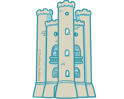 Art in the Contours Holidays colours of Broadway Tower, a striking stone-built landmark on the Cotswold Round walking holiday.