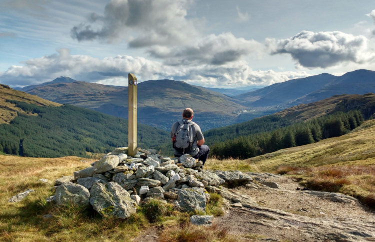 Loch Lomond and Cowal Way: Cairn between Lochgoilhead and Ardgarten by Janet Clapton