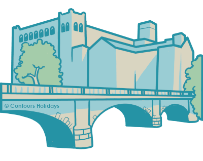 Art in the Contours Holidays colours of sign for the Yorkshire Dales National Park mounted on a stone wall on the Yorkshire Dales Twin-Centre walking holiday in Yorkshire.