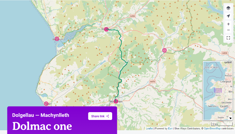 The Dolmac One route as seen on the Slow Ways website.
