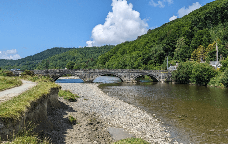 Dyfi Bridge crosses the Afon Dyfi just north of Machynlleth.