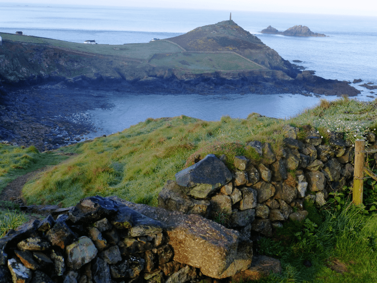 Looking out over the sea from the Far West of Cornwall walking holiday in winter