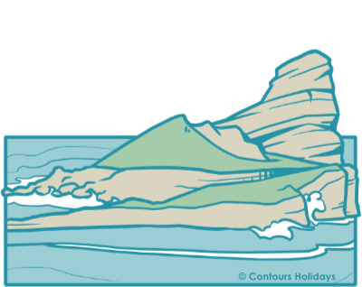 Art of Worms Head Peninsula on the Gower Coast Path.