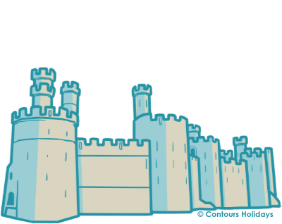 Art of Caernarfon Castle on the Llyn Coast Path.