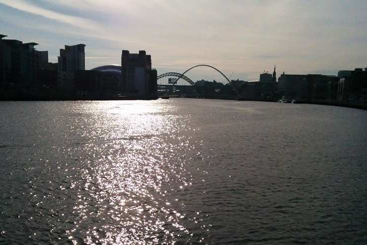 Hadrian's Wall Path in Spring: Gateshead Millennium Bridge