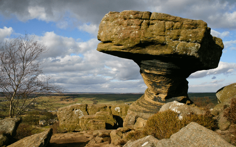 Brinham Rocks on the Nidderdale Way, starkly beautiful in winter