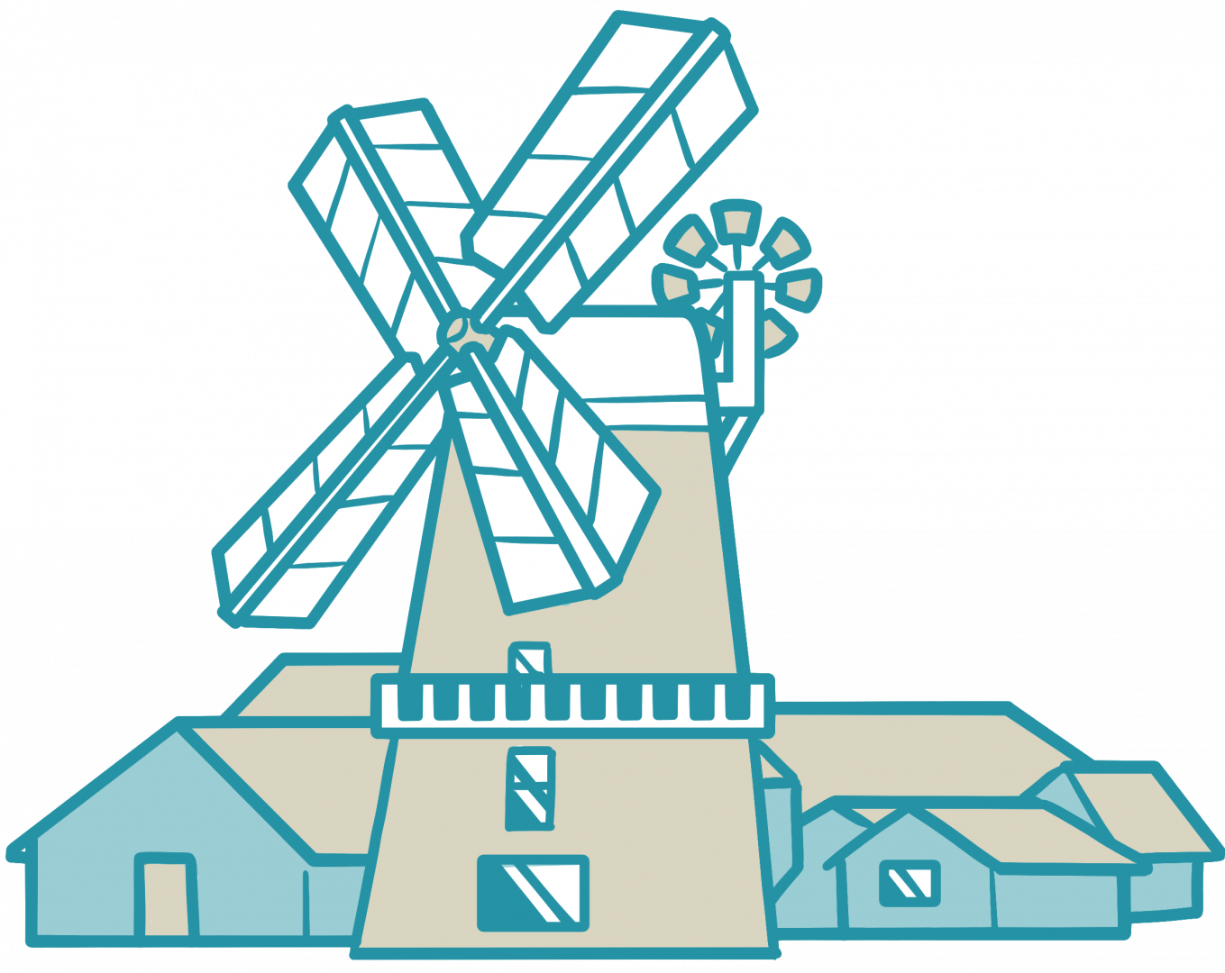 A famous windmill on the Norfolk Coast Path trail running holiday.