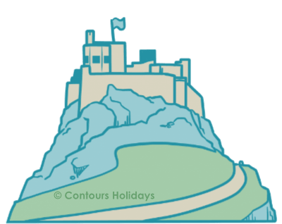 Art of the Lindisfarne Castle, found on the Northumberland Coast Path.