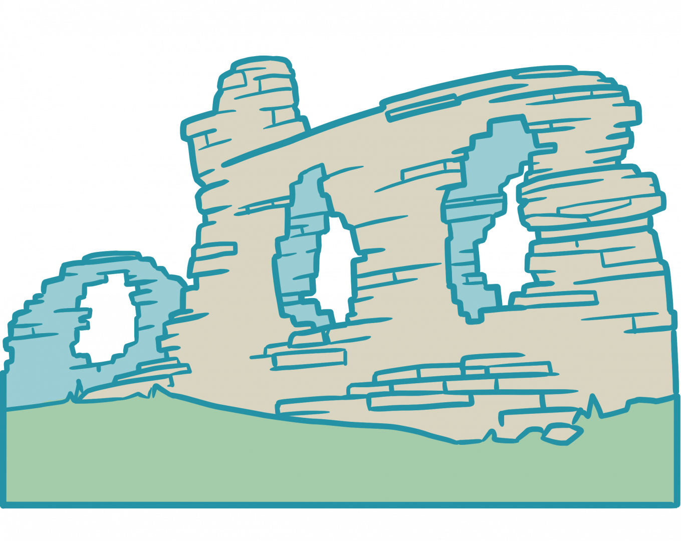 Art of Castell Dinas Brân, found on Offa's Dyke Path.