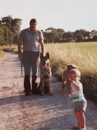 Out walking as a child with grandad.