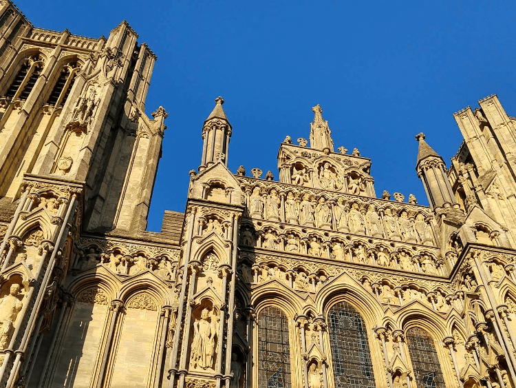 Wells Cathedral on the Mendip Way, one of many religious and spiritual sites on our walking holidays