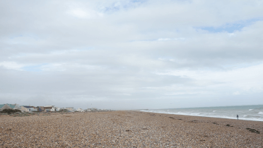 Pebbly beach on the Downs Link.