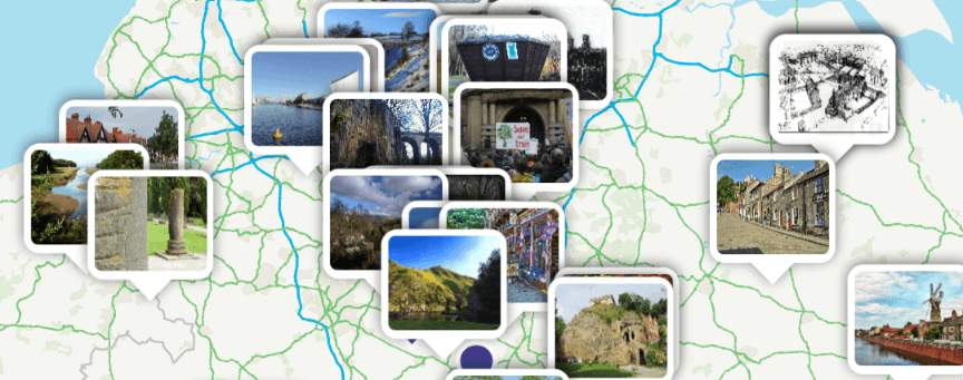 The Secret Stories app provides a map of the UK with routes pictured across it.