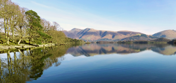Views of Skiddaw across Derwentwater