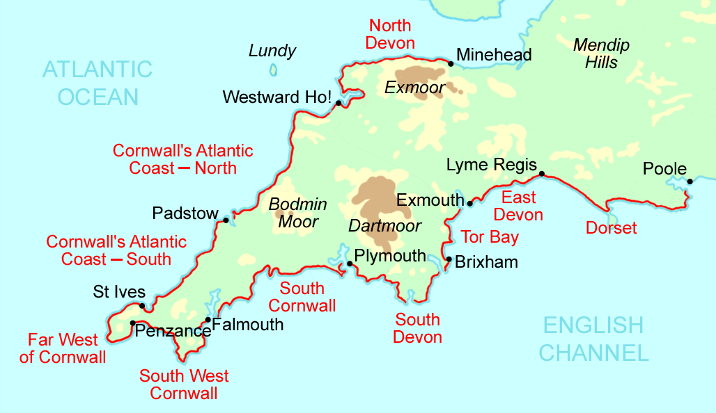 Image result for the south west coast path map