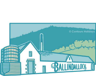 Art of the Ballindalloch Distillery, found on the Speyside Way.