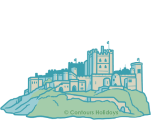 Art of Bamburgh Castle on St Oswald&rsquo;s Way.