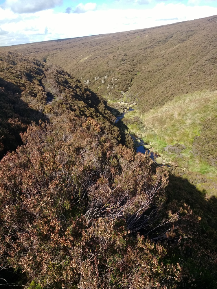 Steep valley on the Pennine Way.