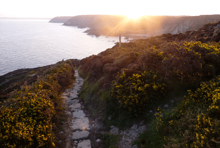 The stunning light over the walls you might see on winter walking holidays in the UK