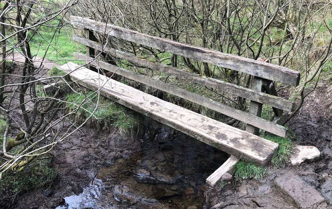 An old, unstable bridge in the Peak District.