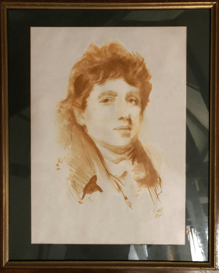 A sepia painting of Thomas Telford.