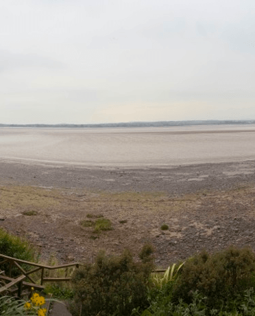 Views across the Solway Firth in the low light of evening.