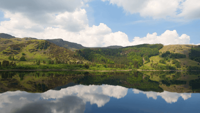 Green hills and blue water on the South Lakes Short Break, the ideal start walking holiday.