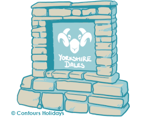 Art of a Yorkshire Dales stone sign on the Yorkshire Dales Twin-Centre walking holiday.