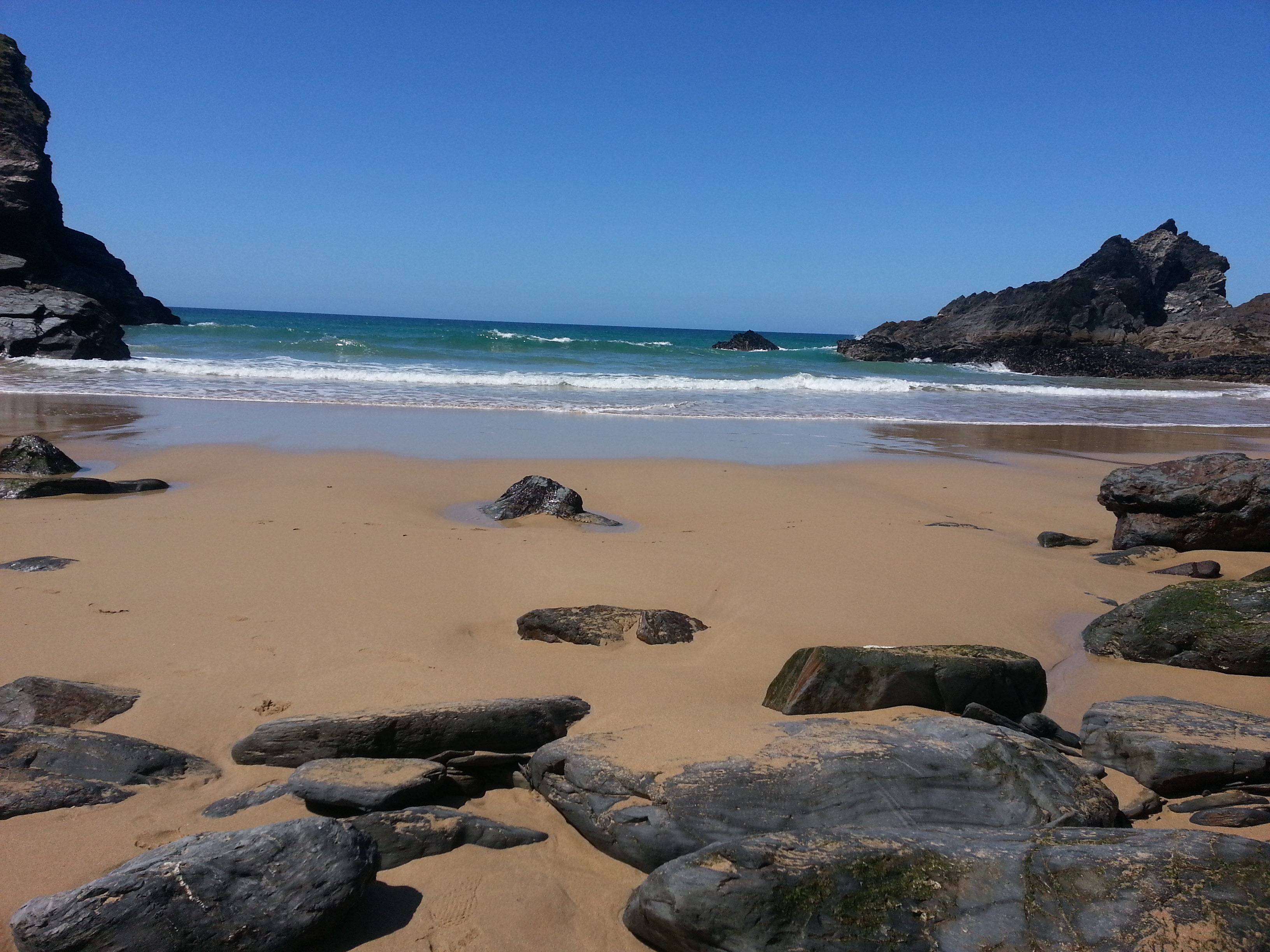 The lovely beach at Bedruthen steps