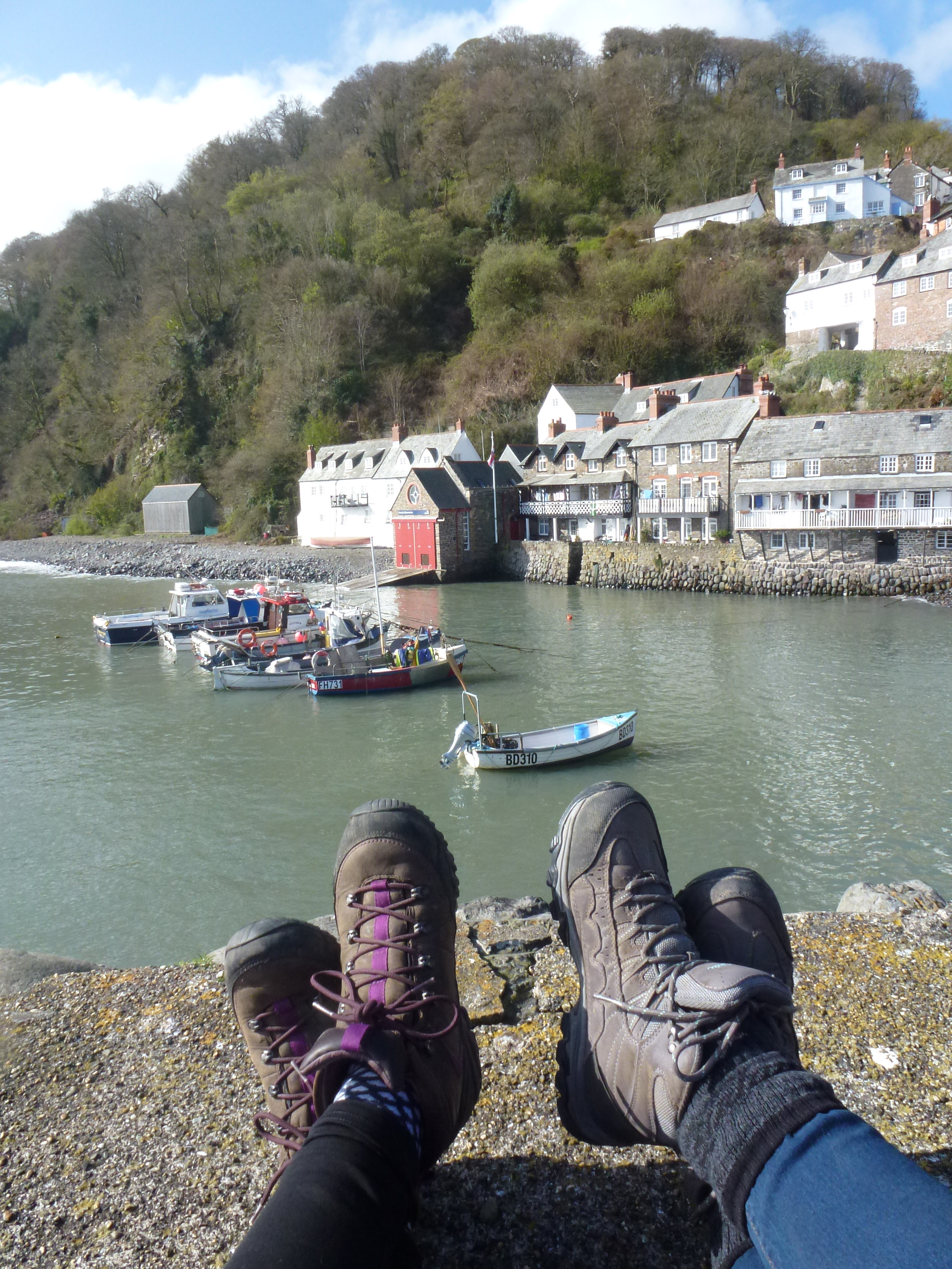 Admiring Clovelly Harbour