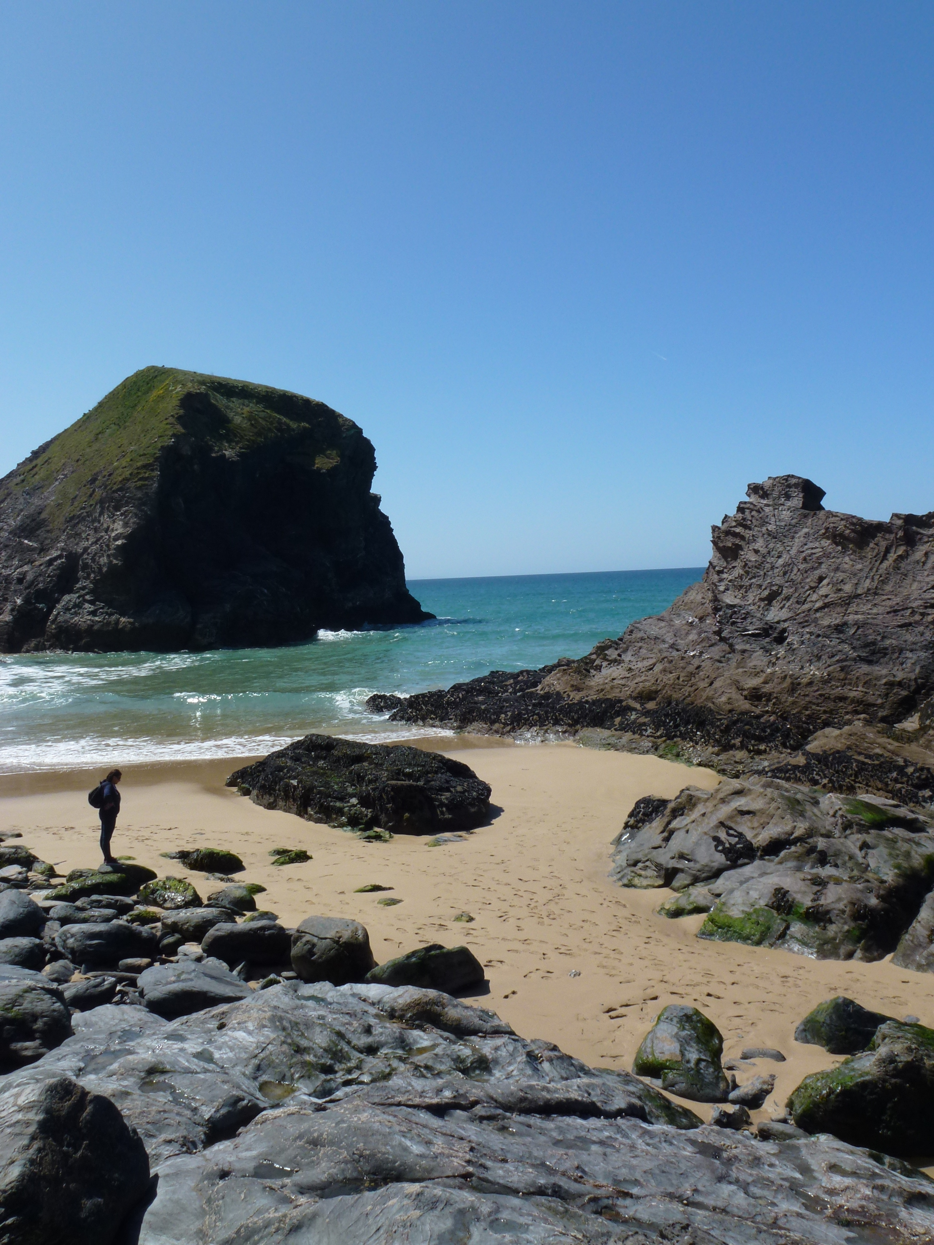 The lovely secluded beach at Bedruthen Steps