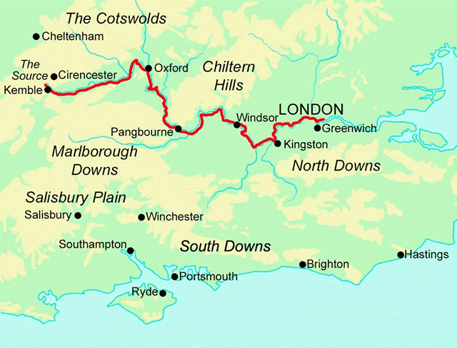 Thames River England Map Thames Path In 11-14 Days — Contours Walking Holidays