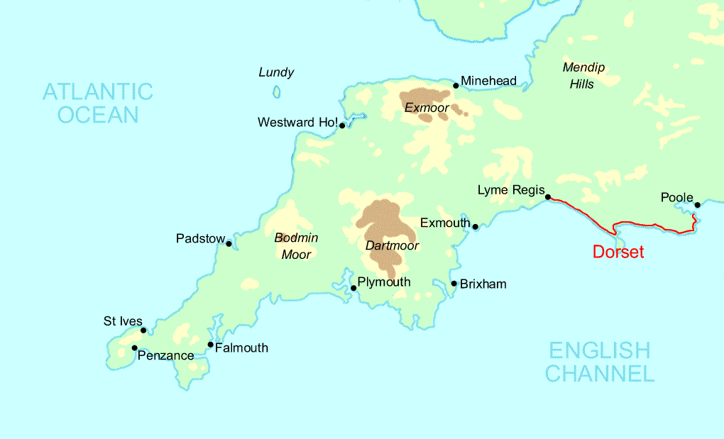 Map Of Dorset Coast Dorset - South West Coast Path — Contours Walking Holidays