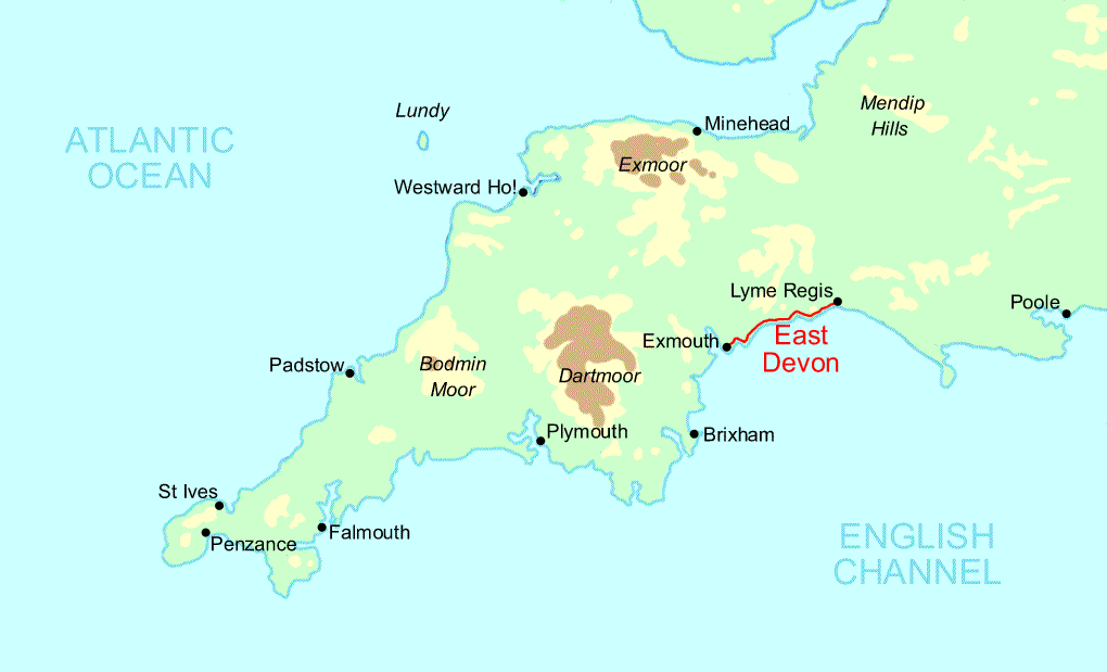 East Devon map