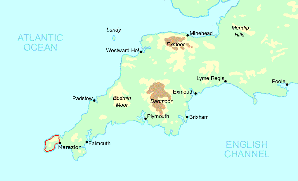Lands End Cornwall Map Land's End Round: St Michael's Way — Contours Walking Holidays