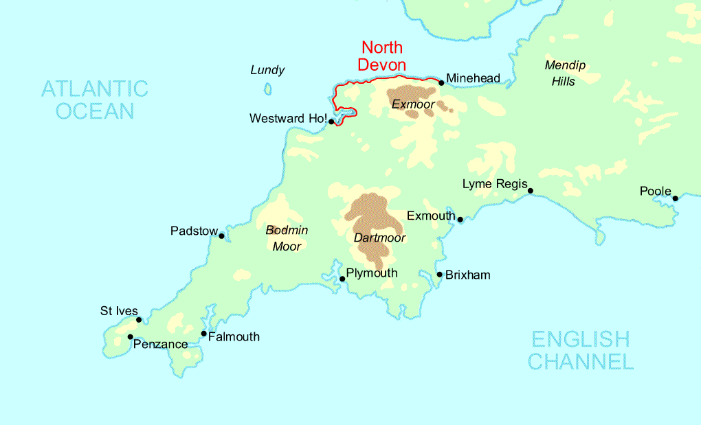 North Devon map